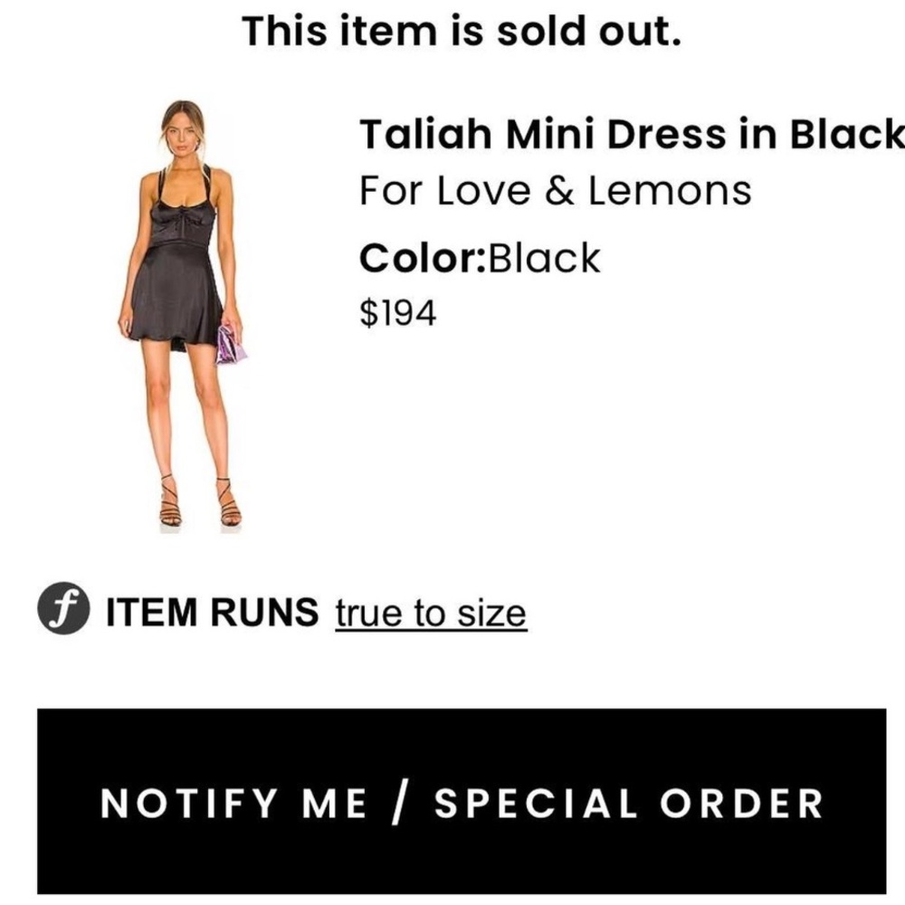 Sold out famous for love and lemons dress